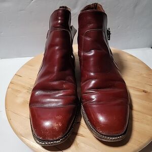 Johnston & Murphy 24-8119 Mens Size 9.5 B/2A Burgandy Aristocraft Ankle Shoes